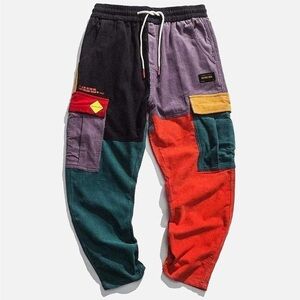 BAGGY AELFRIC EDEN "BACK TO 90'S" PATCHWORK COLOR BLOCK CORDUROY PANTS